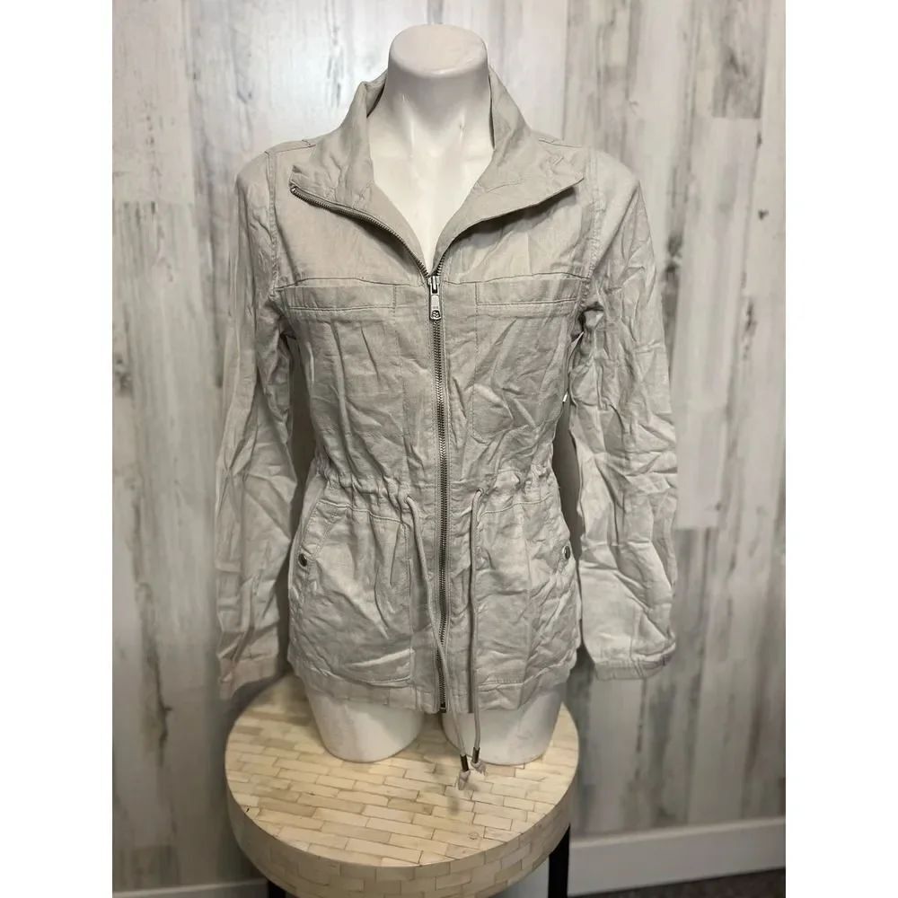 Old Navy Beige Linen Blend Utility Jacket – Size Small